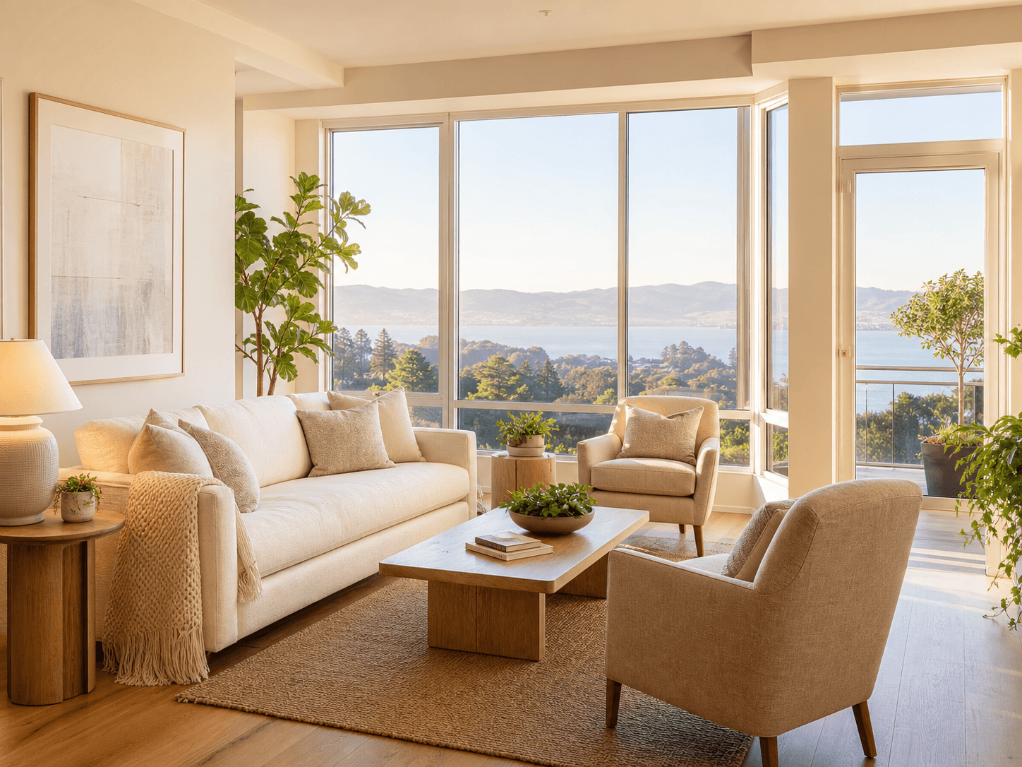 A bright senior-living residence overlooking the Bay Area